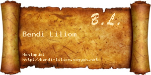 Bendi Liliom névjegykártya
